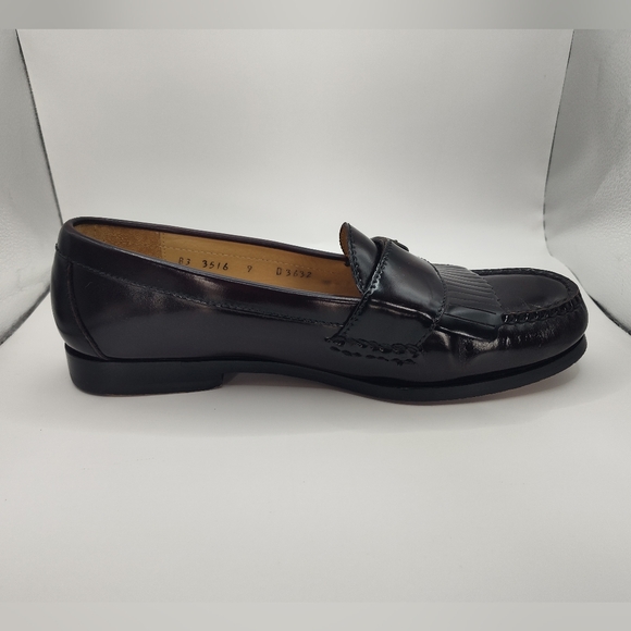 Cole Haan City Mens Loafers Pinched Buckle Tasseled Slip On Size 9 Shoe Burgundy - Picture 8 of 12